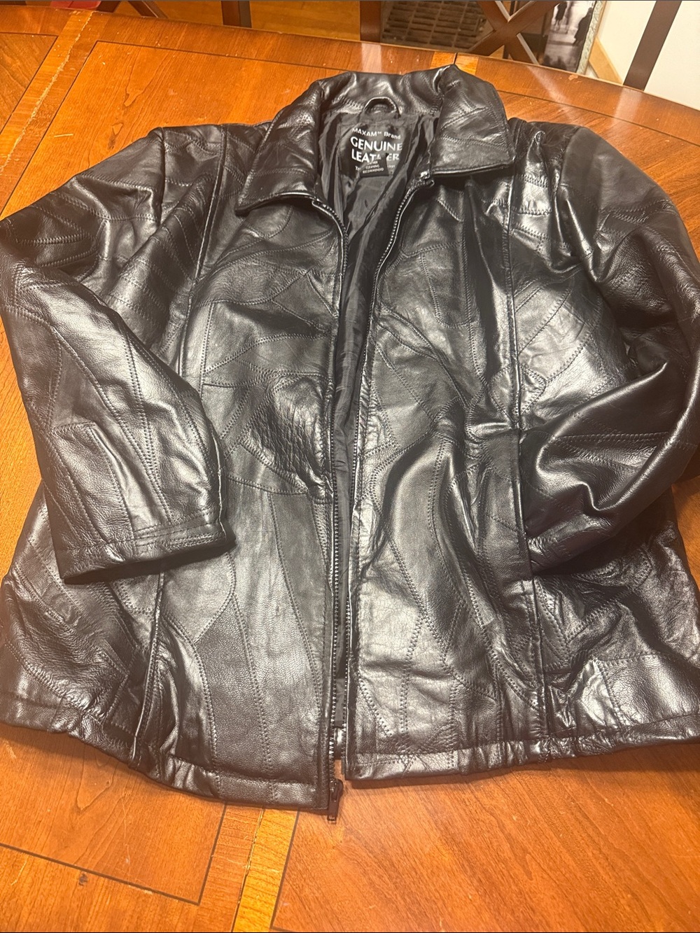 Genuine Leather Black Men's Jacket size Large